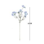 2 Pcs Artificial Fake Flowers Plants Cosmos Silk Flower Arrangements Wedding Bouquets Decorations Plastic Floral Table Centerpieces for Home Kitchen Garden Party Decor Approx 23.6” High – Light Blue