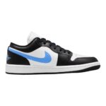 Nike Women’s Air Jordan 1 Low UNC Basketball Shoe, Black/University Blue-white, 8