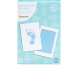 Pearhead Newborn Baby Handprint or Footprint “Clean-Touch” Ink Pad, 2 Uses, Blue