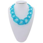 Bocar Statement Chunky Fashion Acrylic Beads Choker Necklace for Women Gifts (NK-10510-Alaskan Blue)