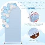 Irenare Arch Backdrop Cover Spandex Fit Round Top Backdrop Arch Stand Backdrop Fabric Wedding Arch Cover for Birthday Party Banquet Decoration (Frame Not Included) (Blue, 3.3 x 6.6 ft)