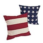 Fun Express Patriotic American Flag Outdoor Pillows – Set of 2 – Fourth of July and Americana Home Decor