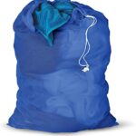 Honey-Can-Do LBG-01161 Mesh Laundry Bag with Drawstring, Blue, 24-inches L x 36-Inches H