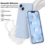 Ktele Compatible with iPhone 13 Case 6.1 inch Premium Liquid Silicone [Soft Microfiber Lining Anti-Scratch] Gel Rubber Full-Body Bumper Protection Camera Protect Case-Light Blue