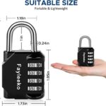 Combination Lock, 4 Digit Combination Padlock for School Gym Sports Locker, Fence, Toolbox, Case, Hasp Cabinet Storage (2 Pack, Blue & Black)