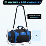 Vorspack Small Sports Duffle Bag – 40L/21 Inches Gym Bag for Men and Women Lightweight Duffel Bag with Water Bottle Pocket for Sports Gym Travel – Blue