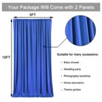 10 ft x 10 ft Royal Blue Wrinkle Free Backdrop Curtain Panels, Polyester Photography Backdrop Drapes, Wedding Party Home Decoration Supplies
