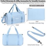Gym Bag for Women with Shoe Compartment Waterproof, Sports Duffle Bag for Travel Duffel Weekender Carry on Beach Yoga Overnight Luggage Mommy Maternity Hospital Bag Blue 17.50 Inch