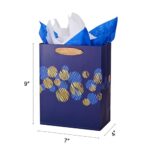 SUNCOLOR 4 Pack 9″ Small Gift Bags for Men Birthday Party Bags Father’s Day Gift Bags With Tissue Paper(Blue)
