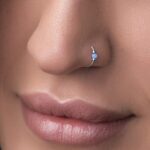 Tiny Blue Opal Nose Ring – Thin 24G 7mm nose piercing hoop – 925 Sterling Silver Nose Piercing – Light Blue 2mm Opal – Dainty Gift Wrapped Ready Purchase