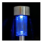 NEWOTE 10pcs Blue LED Outdoor Steel Garden Solar Powered Landscape Light Lamp