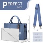 WOOMADA Tote Bag For Women, Canvas Tote Bag with Zipper, Women Shoulder Bag, Casual Tote Purse, Crossbody Bag for Work, Travel(blue)