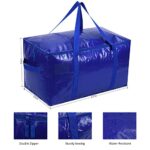 ANZEKE Heavy Duty Extra Large Storage Bags, Duty Extra Large Moving Bags with Backpack StrapsZippers & Carrying Handles, for Space Saving Moving Storage (BLue-2pack)