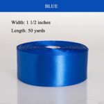 YASEO 1 1/2 Inch Royal Blue Solid Satin Ribbon, 50 Yards Craft Fabric Ribbon for Gift Wrapping Floral Bouquets Wedding Party Decoration