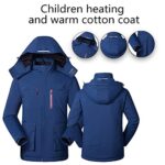 Heated Jacket with Hooded USB Charging Electric with 5 Heated Levels Lightweight Thick Quilted Down Waistcoat Outerwear Blue