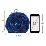 Goclothod Women Rose Shaped Clutch Soft Satin Wristlet Handbag Wedding Party Purse(Medium)