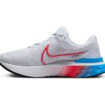 Nike React Infinity Run Flyknit 3 Women’s Road Running Shoes (us_Footwear_Size_System, Adult, Women, Numeric, Medium, Numeric_7), Grey/Red/Blue