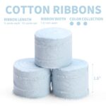 Keypan Light Blue Ribbon for Gift Wrapping, Handmade Fringe Ribbons for Crafts Bridal Bouquets Wedding Invitation Decorations Cotton 3 Rolls 1.6″ x 5 Yards