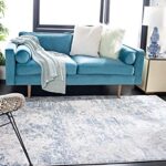 SAFAVIEH Amelia Collection Area Rug – 8′ x 10′, Grey & Blue, Modern Abstract Design, Non-Shedding & Easy Care, Ideal for High Traffic Areas in Living Room, Bedroom (ALA705F)