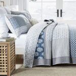 Y-PLWOMEN King Size Quilt 100% Cotton Summer Quilt King Size, Blue Farmhouse Bedspread, Lightweight Soft King Quilt Sets for All Season, 3 Piece