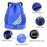 GETERUUV Drawstring Backpack for Men Gym Bag Large Capacity Black Durable Waterproof Beach Backpack with Shoe Compartment for Sports Outdoor 2023 – Blue