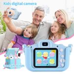 YUE3000 Upgrade Kids cat Camera,Gifts for Boys and Girls of Age 3-9, 1080P HD Digital Video Cameras for Toddler, 20M high -Definition Digital Camera, Suitable for Portable Toys with 32GB SD Card-Blue