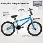 JOYSTAR Gemsbok 20 Inch Kids Bike Freestyle BMX Bike for 7-12 Girls and Boys Bikes 20 in Wheels Children BMX Kids’ Bicycles Dual Hand Brakes Steel Frame Blue