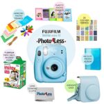 Fujifilm Instax Mini 11 Instant Camera – Sky Blue (16654762) 2X Fujifilm Instax Mini Twin Pack Instant Film (40 Sheets) + Protective Case + Photo Album – Instax Mini 11 Accessory Gift Bundle