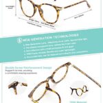 Gaoye Blue Light Blocking Glasses, Retro Round Eyewear Frame Anti Eyestrain Computer Glasses for Women Men – GY1688 (Tea Leopard/Transparent Lens)