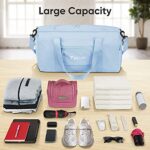 BALEINE Gym Bag for Women and Men, Duffel Bag for Sports, Gyms and Weekend Getaway, Waterproof Dufflebag with Shoe and Wet Clothes Compartments, Lightweight Carryon Gymbag (Azure)