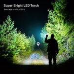 Blukar Flashlight Rechargeable,High Lumens Tactical Flashlight, Super Bright Small LED Flash Light-Zoomable, Adjustable Brightness, Long Lasting for Camping, Outdoors, Christmas Gifts Men & Women-Blue