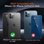 SPIDERCASE Designed for iPhone 12 Case/iPhone 12 Pro Case, [10 FT Military Grade Drop Protection] [with 2 pcs Tempered Glass Screen Protector] Protective Cover for iPhone 12/12 Pro Dark Blue