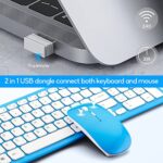 Wireless Keyboard and Mouse Combo, Compact Wireless Keyboard and Mouse Set 2.4G Ultra-Thin Sleek Design for Windows, Computer, Desktop, PC, Notebook, Laptop (Blue)