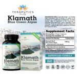 Premium Klamath Blue Green Algae – More Powerful Than Spirulina and Chlorella Supplements | Pure Chlorophyll Rich SuperFood, Sourced from Organic Klamath Lake, 500mg, 60 Vegan Capsules