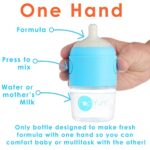 PopYum 5 oz Blue Anti-Colic Formula Making/Mixing/Dispenser Baby Bottles, 3-Pack (with #1 Nipples)