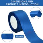 TONIFUL 2 Inch x 25 Yards Wide Royal Blue Satin Ribbon Solid Fabric Ribbons Roll for Valentine’s Day Crafts Gift Wrapping Invitation Cards Floral Hair Bows Sewing Party Wedding Car Decoration
