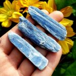 Blue Kyanite from Brazil A Graded Cluster druzy blades Raw Natural Rough Crystal Healing Gemstone Specimens Mother Earth Stones – 3pc set