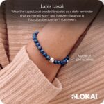 Lokai Gemstone Beaded Bracelet for Women & Men, Stone & Metal Collection – Lapis, (Medium, 6.5 Inch Circumference) – Crystal & Gemstone Jewelry Fashion Bracelet Slides-On for Comfortable Fit