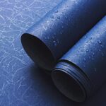 Safiyya Blue Silk Peel and Stick Wallpaper Textured Dark Blue Contact Paper Removable Wallpaper Silk Contact Paper Decorative Self Adhesive Wallpaper Vinyl Rolls 118″x 15.7″