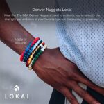 Lokai NBA Silicone Beaded Bracelet for Women & Men, Denver Nuggets Team Colors – Large, 7 Inch Circumference – Silicone Jewelry Fashion Bracelet Slides-On for Comfortable Fit