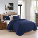 MERRY HOME Queen Quilt Set, 320GSM, 3-Piece Solid Lightweight Quilt Cover Bedspread Set(Royal Blue)