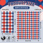 AnyDesign Patriotic Guest Napkins Red Blue White Buffalo Plaids Disposable Paper Napkins 4th of July Dinner Hand Napkin for Independence Day Party Supplies Table Decorations, 80Pcs, 13 x 15.7 Inch
