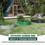 Land Guard Galvanized Raised Garden Bed Kit, Galvanized Planter Raised Garden Boxes Outdoor, Oval Large Metal Raised Garden Beds for Vegetables 4 x 2 x 1ft(1pcs) (Blue)…
