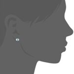Sterling Silver Black Freshwater Cultured Pearl Button Stud Earrings (8-8.5mm)