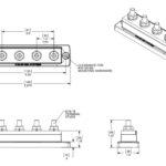 Blue Sea Systems 2127 250 Amp MaxiBus BusBar with 4 studs