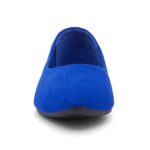 Shoe Land Womens SL-Kathleen Pointed Toe Ballet Casual Slip On Walking Flats Shoes, RoyalBlue, Size 9.0