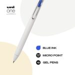Uni-ball Uniball One Gel Pen, 12 Blue Pens, Micro Point 0.5mm Gel Pens, Fine Point, Smooth Writing Pens, Home Office Supplies, Colored Pens, Ink Pens, Ballpoint Pens, Bulk Pens for Journaling
