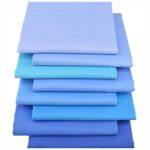 Solids Blues 8 Fat Quarters Quilting Fabric Bundles, Precut Cotton Fabric for Sewing Crafting,(Solids Blue)