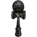 KENDAMA TOY CO. 2 Pack – The Best Kendama for All Kinds of Fun (Full Size) – Awesome Colors: Black/Blue and Black/Silver Crackle -Solid Wood – A Tool to Create Better Hand and Eye Coordination