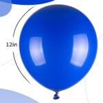 110pcs Royal Blue Balloons, 12inch Dark Blue Latex Party Balloons, Helium Quality for Birthday Baby Shower Gender Reveal Baseball Balloon Arch Party Decorations(With 2 Blue Balloons)
